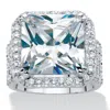 Palm Beach Jewelry 6.82 Tcw Cz Silvertone Halo Bridge Ring In White
