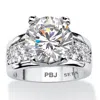 Palm Beach Jewelry 6.96 Tcw Round Cubic Zirconia Ring Platinum Plated In White