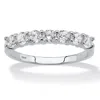 Palm Beach Jewelry .70 Cttw. Solid 10k White Gold Round Cubic Zirconia Stackable Single Row Band In White