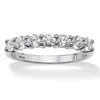 Palm Beach Jewelry .70 Cttw. Solid 10k White Gold Round Cubic Zirconia Stackable Single Row Band In White