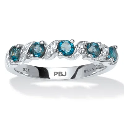Palm Beach Jewelry .71 Tcw London Blue Topaz Sterling Silver Ring In White