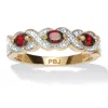Palm Beach Jewelry .74 Tcw Genuine Red Garnet 18k Gold-plated Ring In Yellow