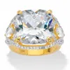 Palm Beach Jewelry 7.40 Cttw. Cushion Cubic Zirconia 14k Gold-plated Silver Engagement Ring
