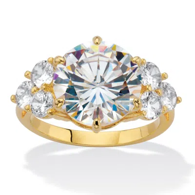 Palm Beach Jewelry 7.50 Cttw. Round Cubic Zirconia Gold-plated Engagement Ring In White