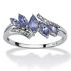 Palm Beach Jewelry .77 Tcw Genuine Purple Tanzanite With Diamond Accent Platinum-plated Silver Ring In Purple