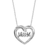 Palm Beach Jewelry .79 Cttw. Cz Sterling Silver Cz In Motion Mom Open Heart Necklace 18"