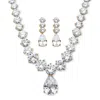 Palm Beach Jewelry 79.40 Tcw Round Cubic Zirconia Necklace And Earrings Set Gold-plated