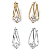 Palm Beach Jewelry 8 Tcw Cubic Zirconia Hoop 2-pair Earrings Set In Silvertone And Gold-plated In White