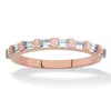 Palm Beach Jewelry .80 Tcw Cz Rose Gold-plated Stack Ring In Multi