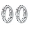 Palm Beach Jewelry .80 Tcw Round Cz Platinum-plated Ear Concentric Circle Earrings