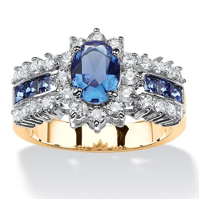Palm Beach Jewelry .82 Tcw Blue Crystal And Cz Gold-plated Ring