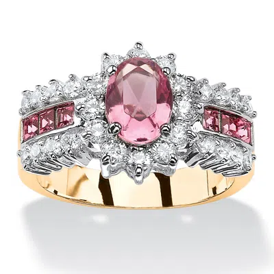 Palm Beach Jewelry .82 Tcw Oval Pink Crystal Gold-plated Ring