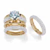 Palm Beach Jewelry 8.26 Cttw. Round Cubic Zirconia 18k Gold-plated Set With Free Bonus Ring In White