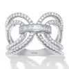 Palm Beach Jewelry .84 Tcw Cubic Zirconia Silvertone Bridge Ring