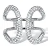 Palm Beach Jewelry .84 Tcw Cz Sterling Silver Open Loop Ring In White