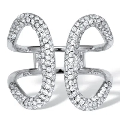 Palm Beach Jewelry .84 Tcw Cz Sterling Silver Open Loop Ring In White