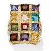 Palm Beach Jewelry 8.40 Tcw Princess-cut Multicolor Cubic Zirconia Yellow Gold-plated Ring In Blue