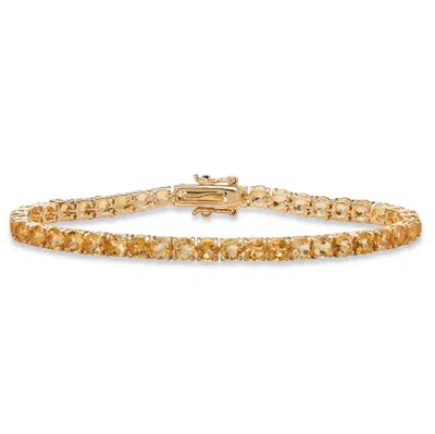 Palm Beach Jewelry 8.60 Tcw Genuine Yellow Citrine Yellow Gold-plated Tennis Bracelet 7.25"