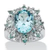 Palm Beach Jewelry 8.60 Tcw Oval-cut Genuine Blue And White Topaz Ring In Blue