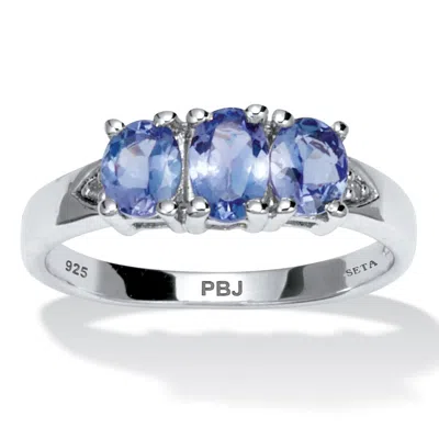 Palm Beach Jewelry .89 Tcw Purple Tanzanite Sterling Silver Ring In White