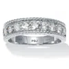 Palm Beach Jewelry .90 Tcw Round Cut Cubic Zirconia Platinum-plated Sterling Silver Ring In White