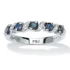 Palm Beach Jewelry .91 Tcw Round Cut Genuine Blue Sapphire And White Topaz Sterling Silver Ring In Blue