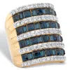 Palm Beach Jewelry 9.18 Tcw Simulated Sapphire Gold-plated Ring In Yellow