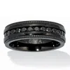Palm Beach Jewelry .92 Tcw Men's Black Cubic Zirconia Black Ion-plated Stainless Eternity Ring