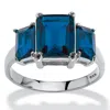 Palm Beach Jewelry .925 Silver Simulated Birthstone 3-stone Ring