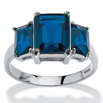 Palm Beach Jewelry .925 Silver Simulated Birthstone 3-stone Ring In Multi
