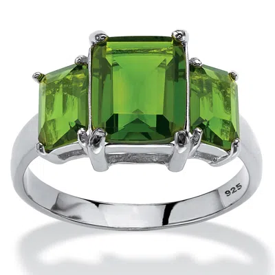 Palm Beach Jewelry .925 Silver Simulated Birthstone 3-stone Ring