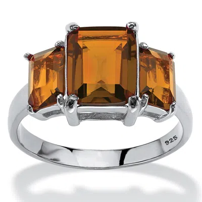 Palm Beach Jewelry .925 Silver Simulated Birthstone 3-stone Ring
