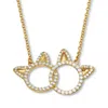 Palm Beach Jewelry .95 Tcw Round Cubic Zirconia 14k Yellow Gold-plated Cat Necklace 18 To 20-inch