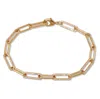 Palm Beach Jewelry .95 Tcw Round Cubic Zirconia 18k Yellow Gold-plated Paperclip Bracelet 7.5-inch
