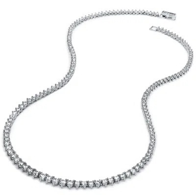 Palm Beach Jewelry 9.56 Tcw Round Cubic Zirconia Eternity Necklace Platinum Plated