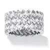 Palm Beach Jewelry 9.66 Tcw Cubic Zirconia Baguette Chevron Ring In Platinum-plated Sterling Silver