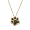 Palm Beach Jewelry .97 Tcw Round Black Cubic Zirconia 14k Gold-plated Paw Print Necklace 18 Inch