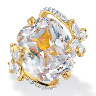 Palm Beach Jewelry 9.8 Cttw. Cushion-cut Cubic Zirconia Butterfly Cocktail Ring Gold-plated In White