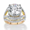 Palm Beach Jewelry 9.88 Tcw Cubic Zirconia Gold-plated Engagement Double Split-shank Ring