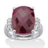 Palm Beach Jewelry 9.98 Tcw Genuine Ruby Sterling Silver Ring In White