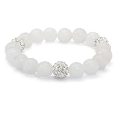 Palm Beach Jewelry Agate & Simulated Birthstone Stretch Bracelet In Silver