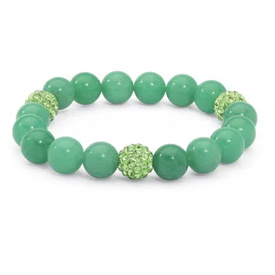 Palm Beach Jewelry Agate & Simulated Birthstone Stretch Bracelet In Green