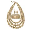 Palm Beach Jewelry Beaded 3-piece Goldtonenecklace, Earring And Stretch Bracelet Set 16.5"-19.5"