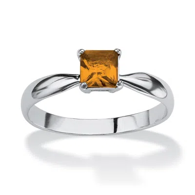 Palm Beach Jewelry Birthstone .925 Silver Solitaire Ring In Multi