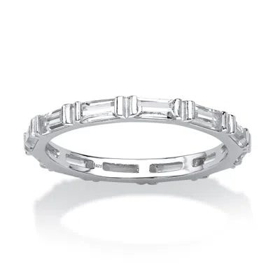 Palm Beach Jewelry Birthstone .925 Sterling Silver Eternity Band