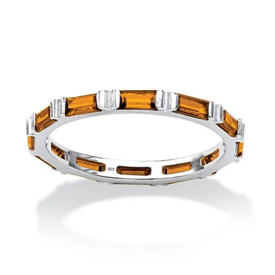 Palm Beach Jewelry Birthstone .925 Sterling Silver Eternity Band