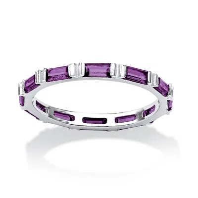 Palm Beach Jewelry Birthstone .925 Sterling Silver Eternity Band