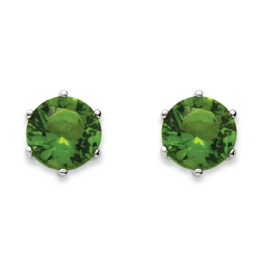 Palm Beach Jewelry Birthstone .925 Sterling Silver Stud Earrings In Green