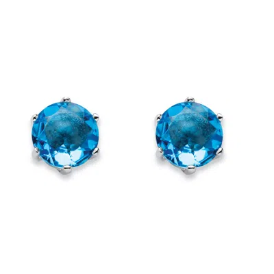 Palm Beach Jewelry Birthstone .925 Sterling Silver Stud Earrings In Blue