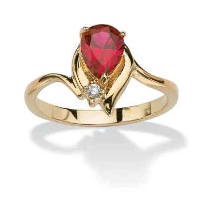 Palm Beach Jewelry Birthstone And Crystal 18k Gold-plated Ring In Multi